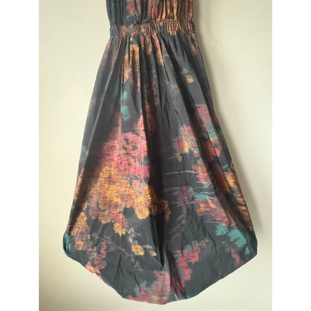 Ulla Johnson Leyna Gathered Printed Taffeta Midi Dress Floral Open Back Size 2 - Picture 11 of 15